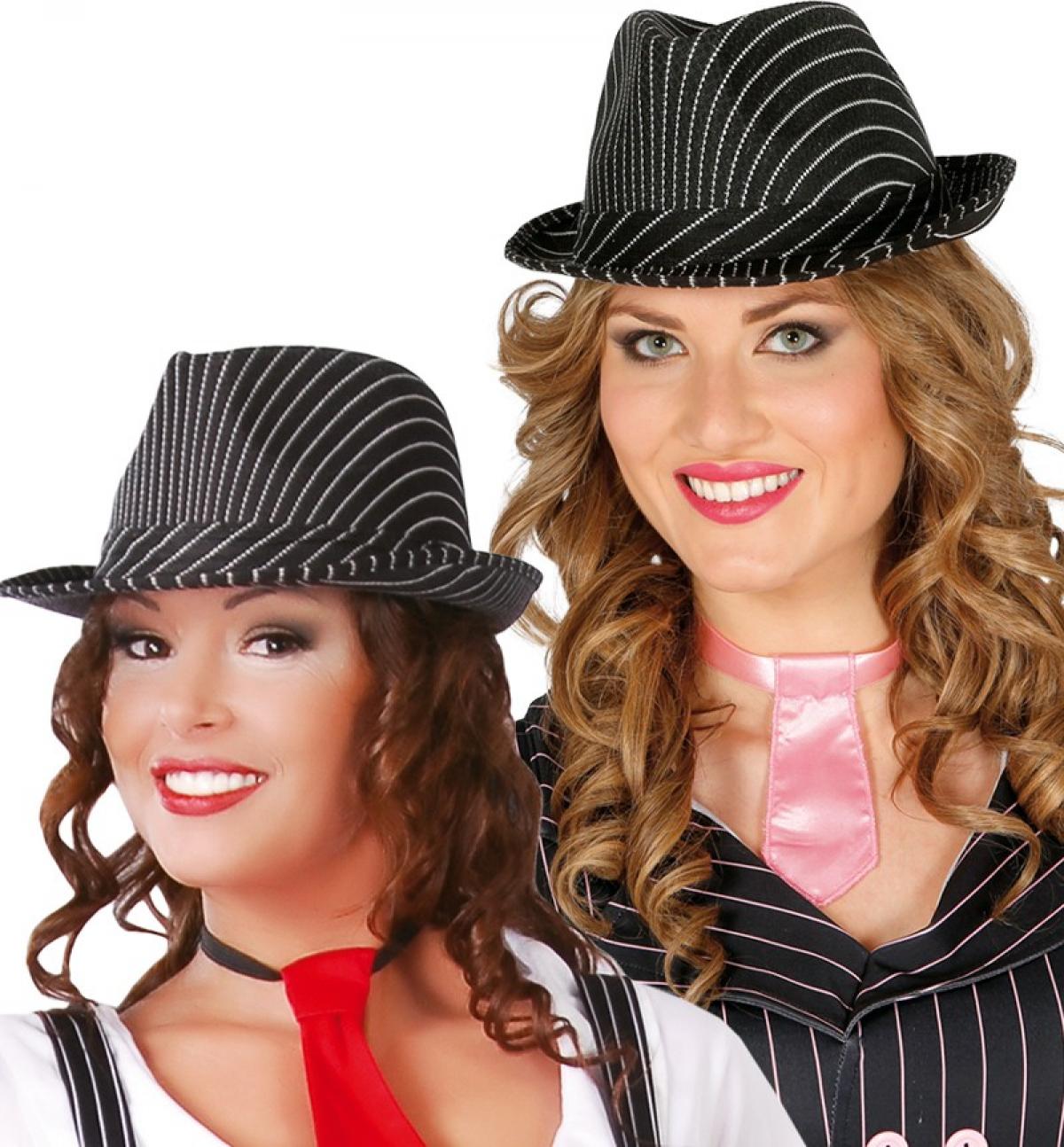 Borsalino polyester noir rayé