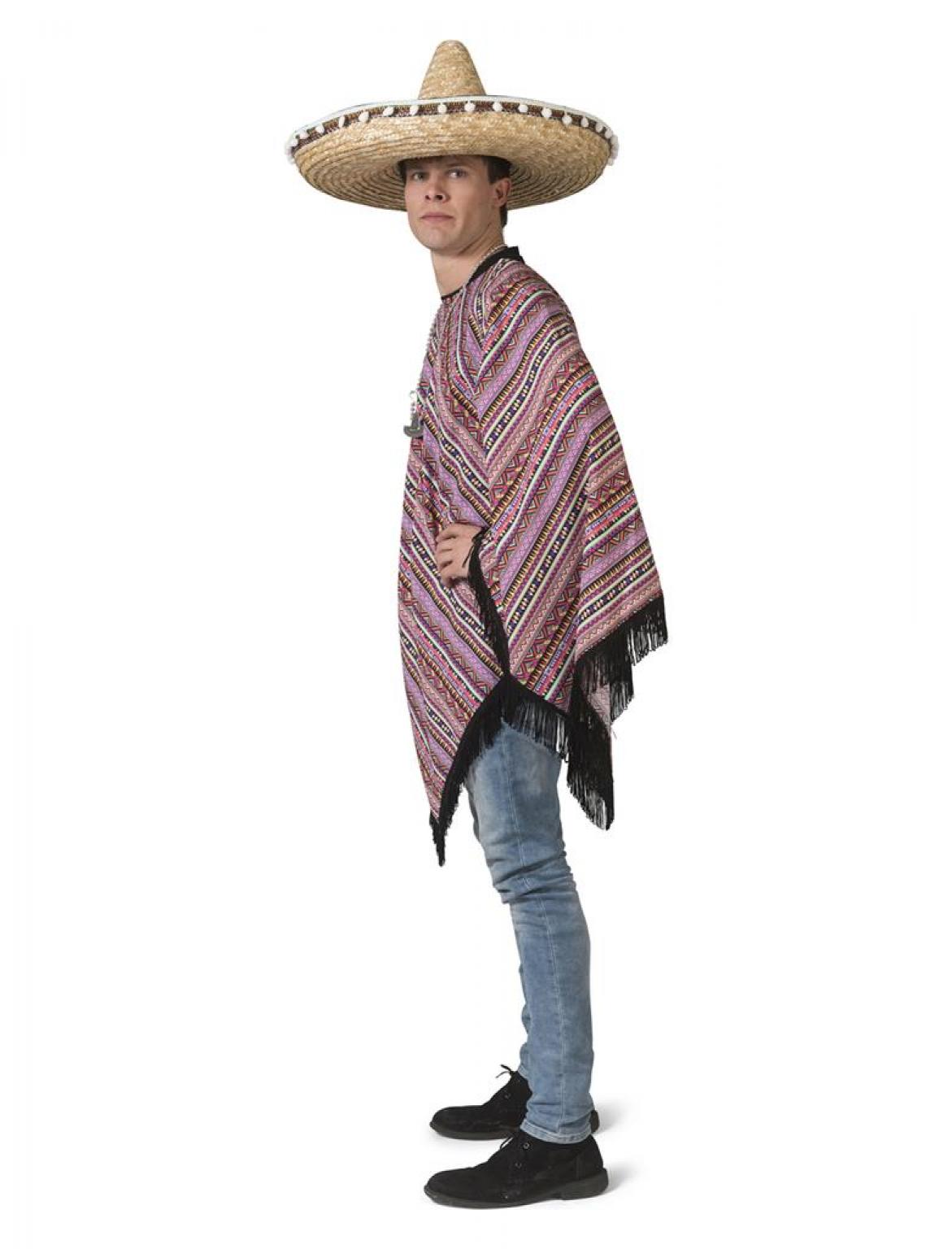 Poncho mexicain traditionnel coloré