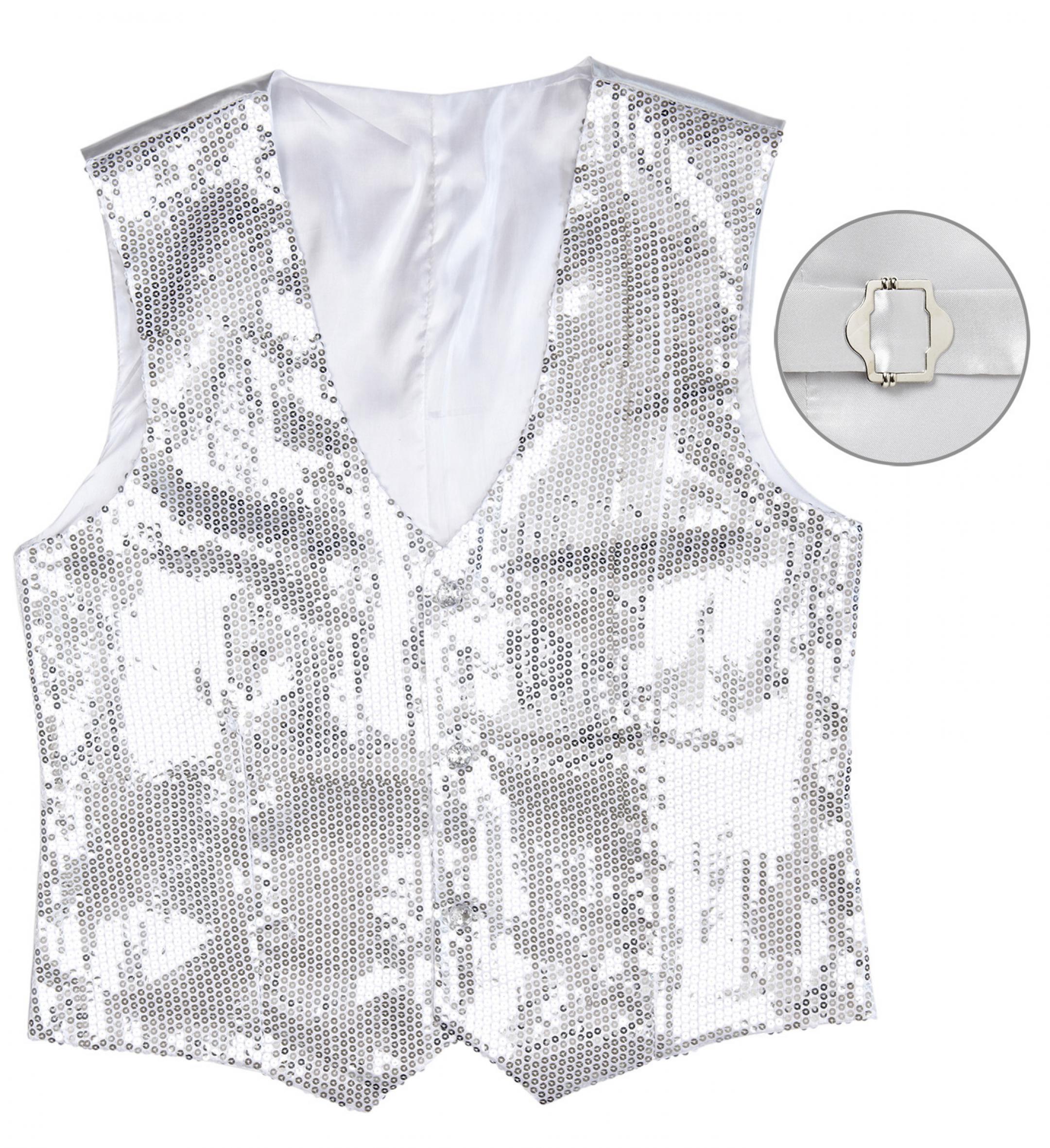 Gilet a paillettes argent taille M