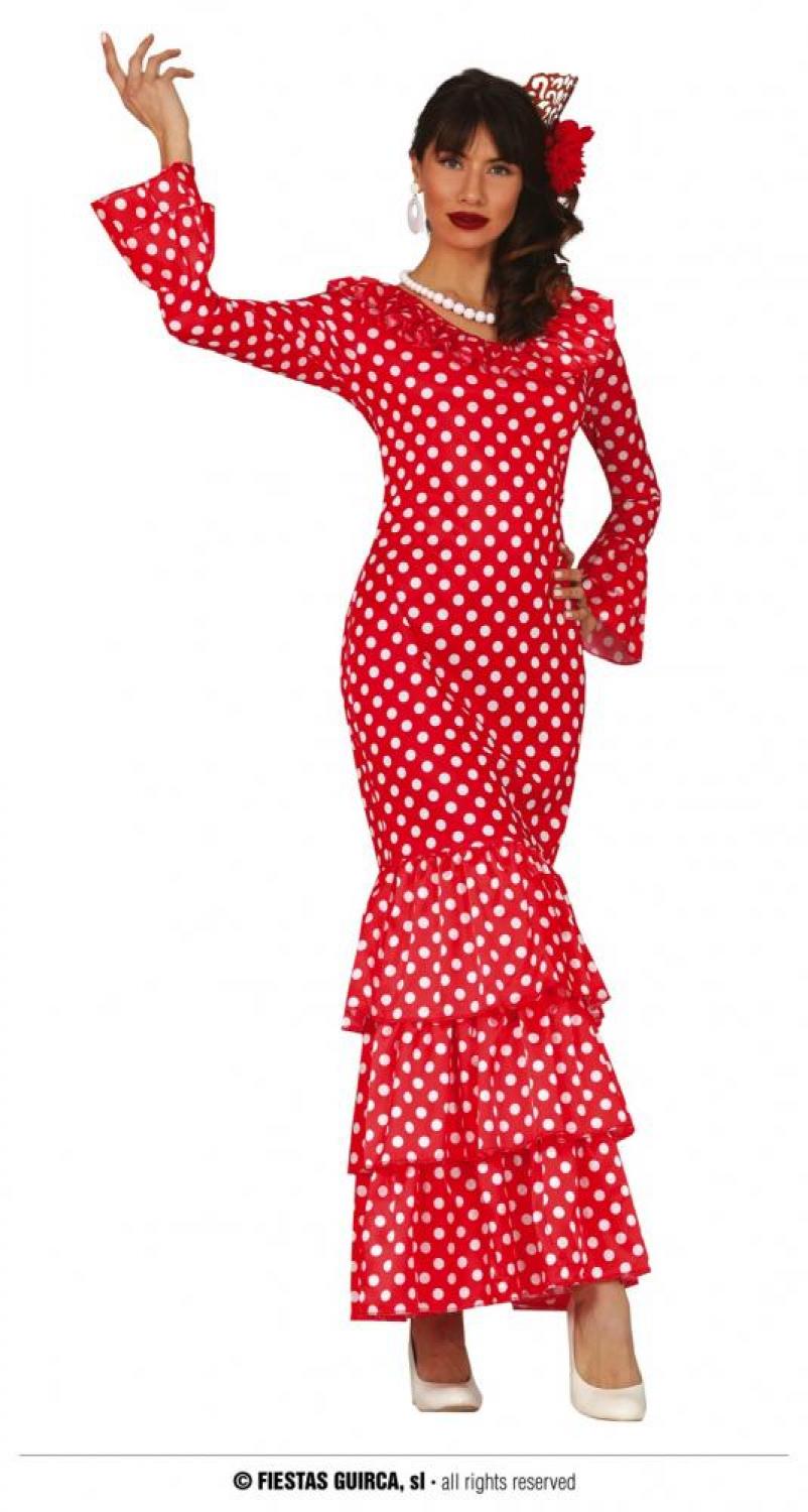 Danseuse espagnole rouge pois blanc taille M