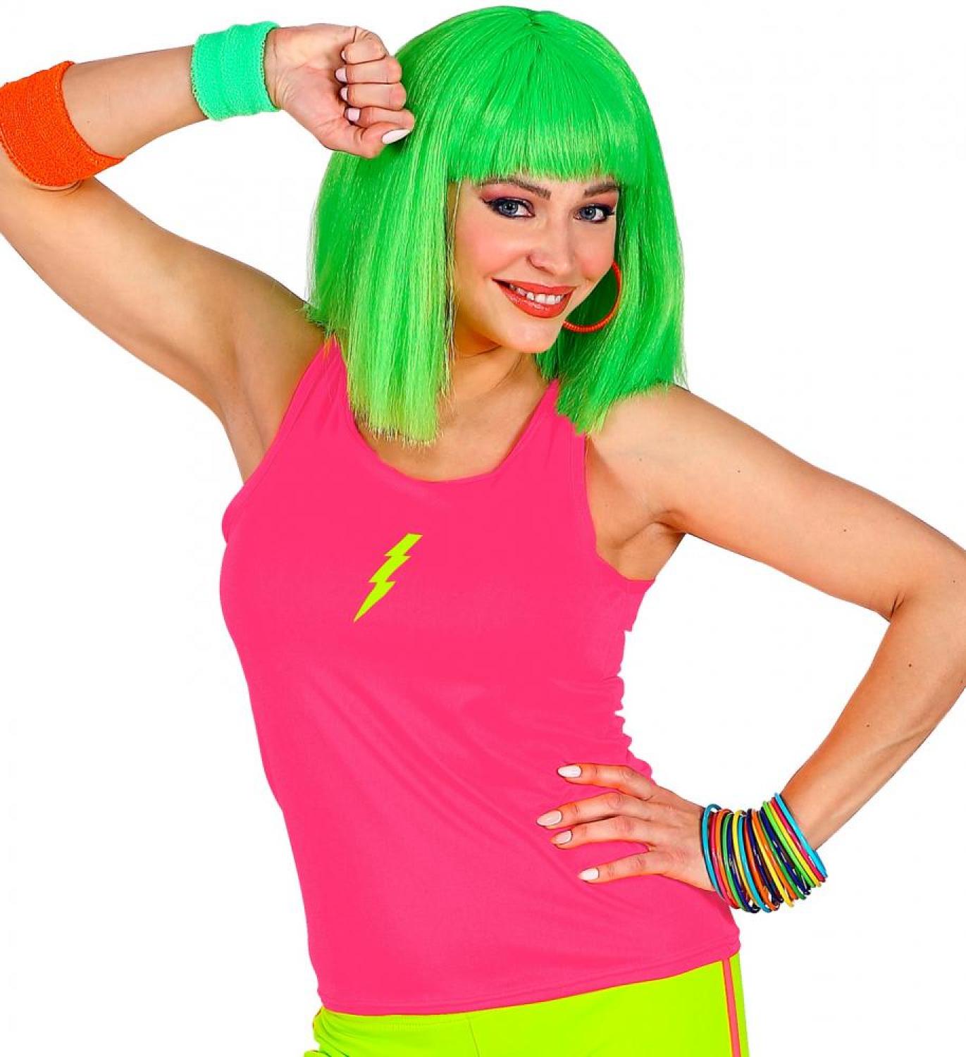 Tee-shirt fluo rose taille unique années 80
