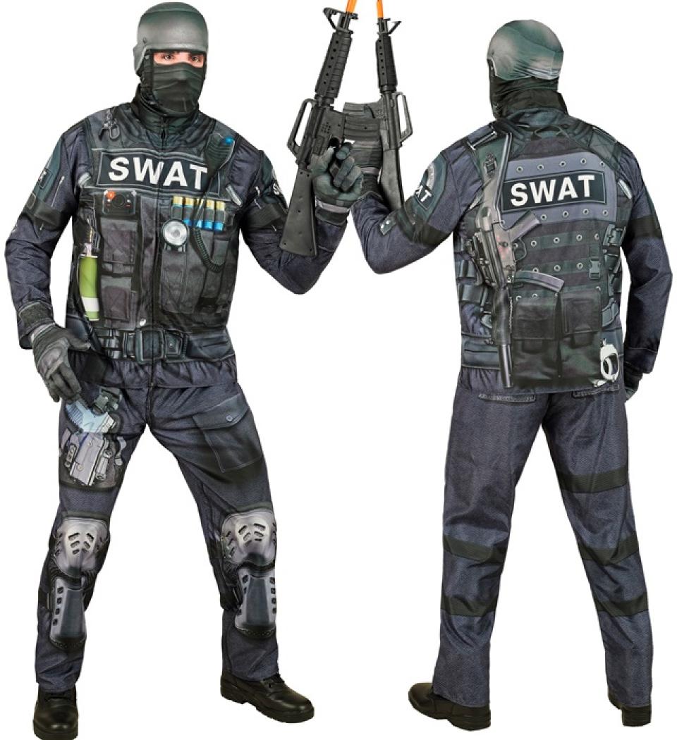 Déguisement effet réaliste policier SWAT imprimé Fast Costume intégral taille M