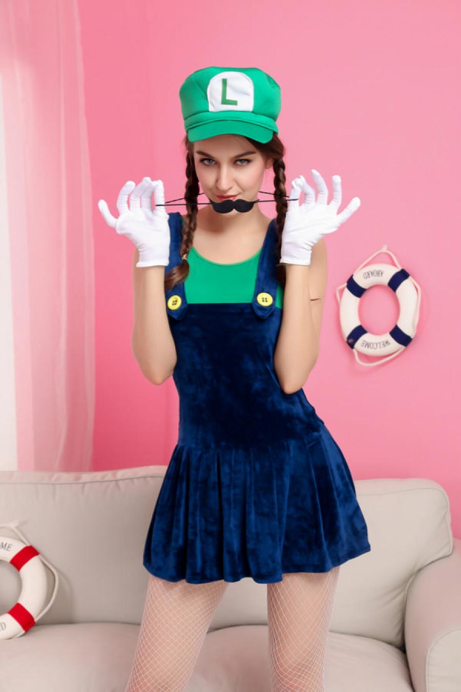 Super Luigi Girl velours taille S/M