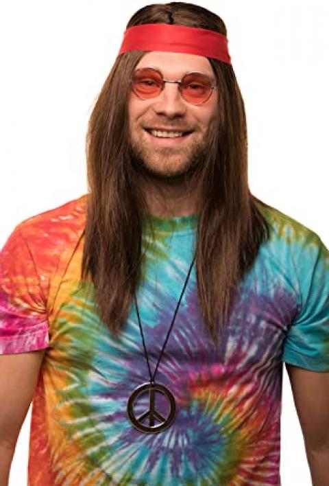 Lunettes hippie rondes rouges (N23)
