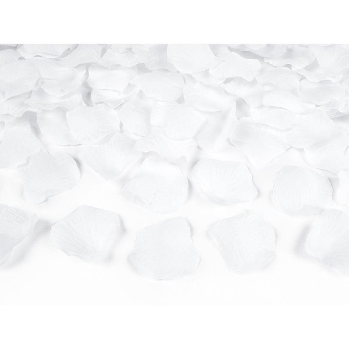 640 pétales de rose en tissu blanc