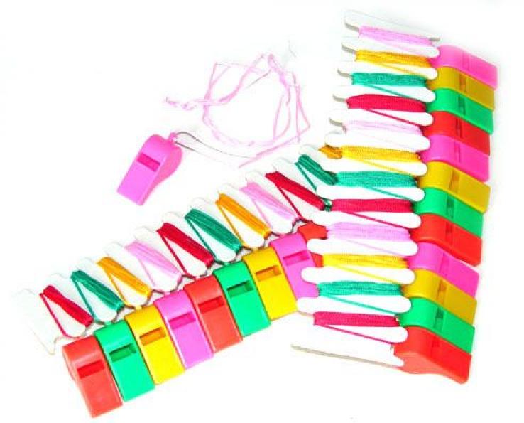 1 sifflet plastique couleur