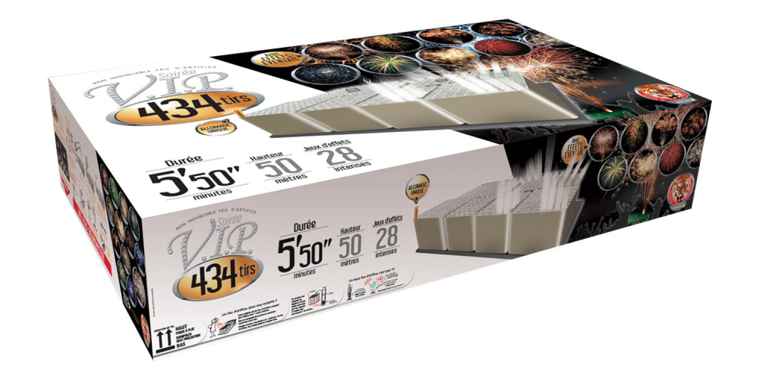 Feu automatique Pyragric Soirée VIP 434 coups livré chez vous !