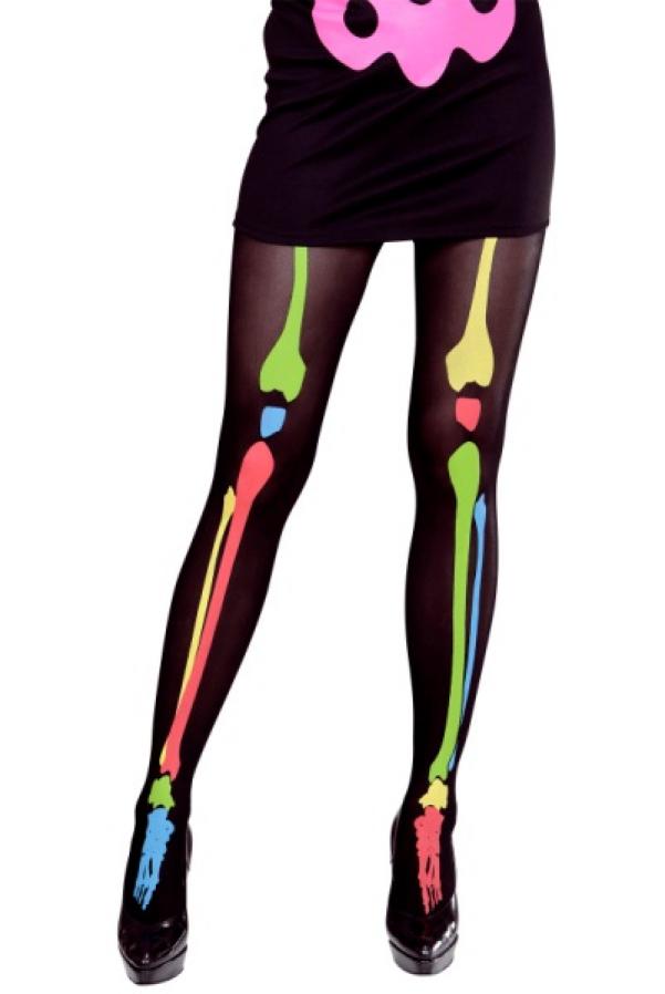 Collants squelette neon adulte