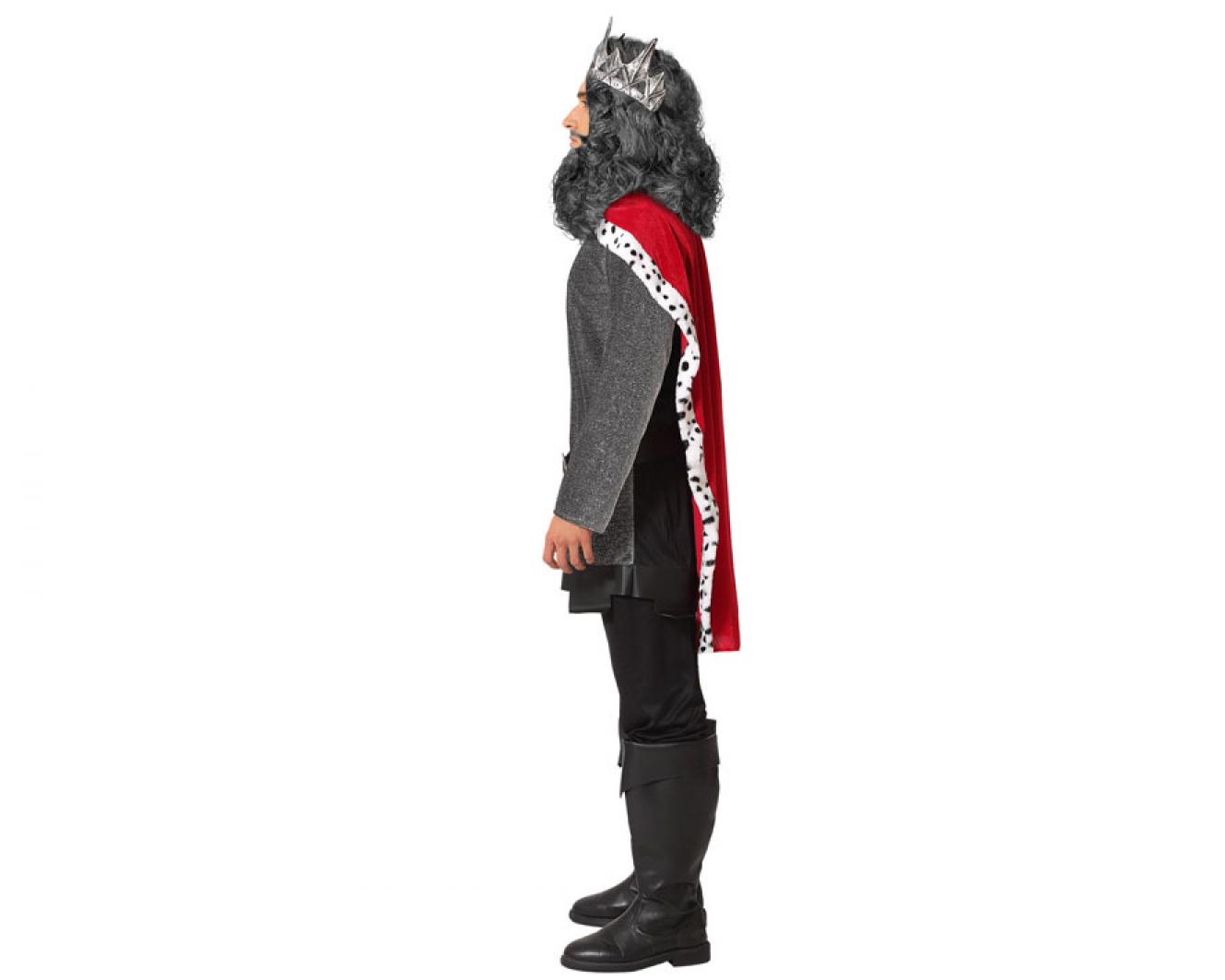 Roi médiéval à cape rouge taille M/L