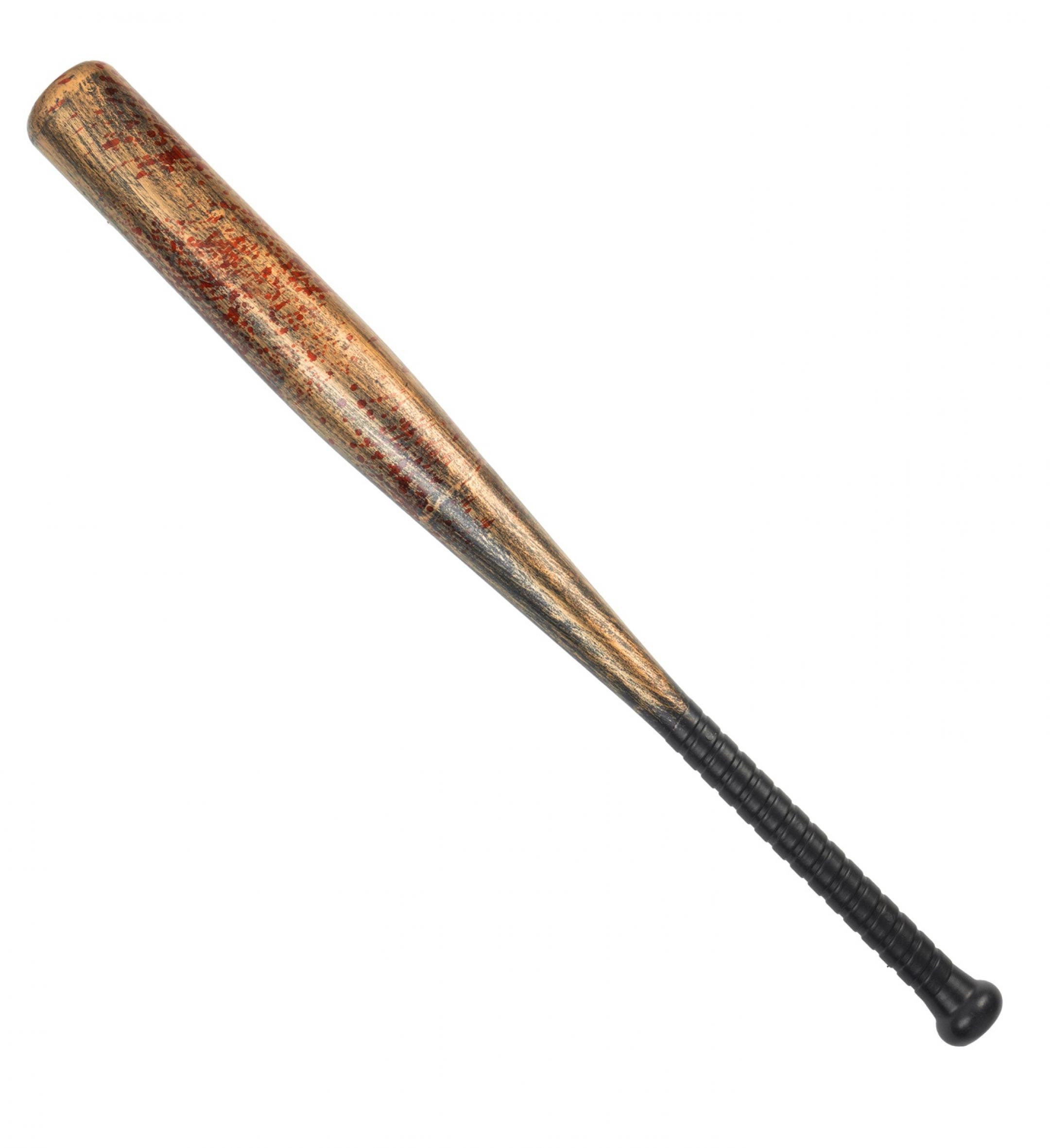 Batte de base ball couleur bronze avec faux sang 72cm