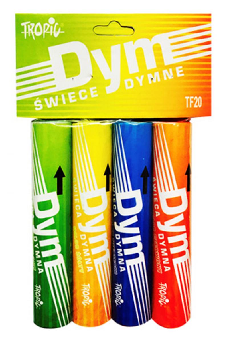 Sachet de 4 fumigènes assortis 20 secondes