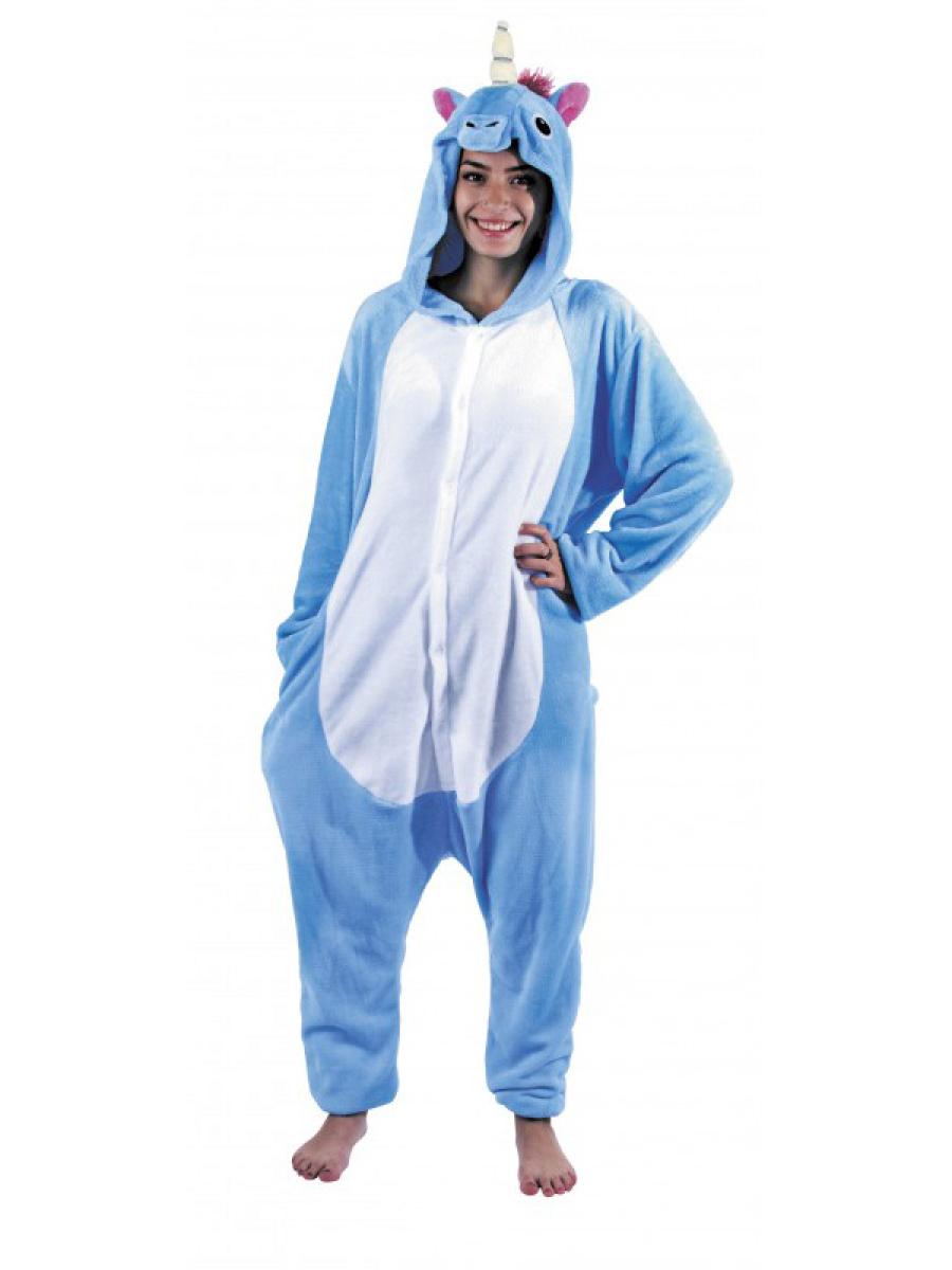Kigurumi Licorne bleu adulte