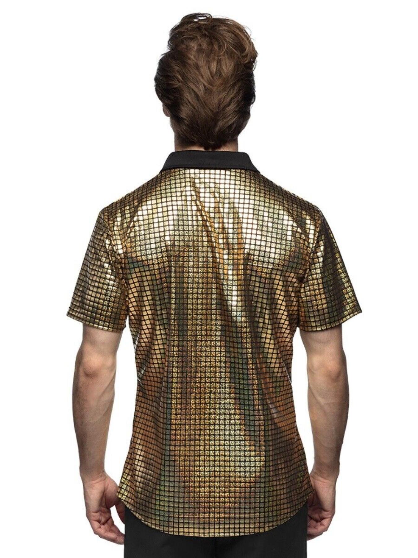 Chemise disco diamant or taille M