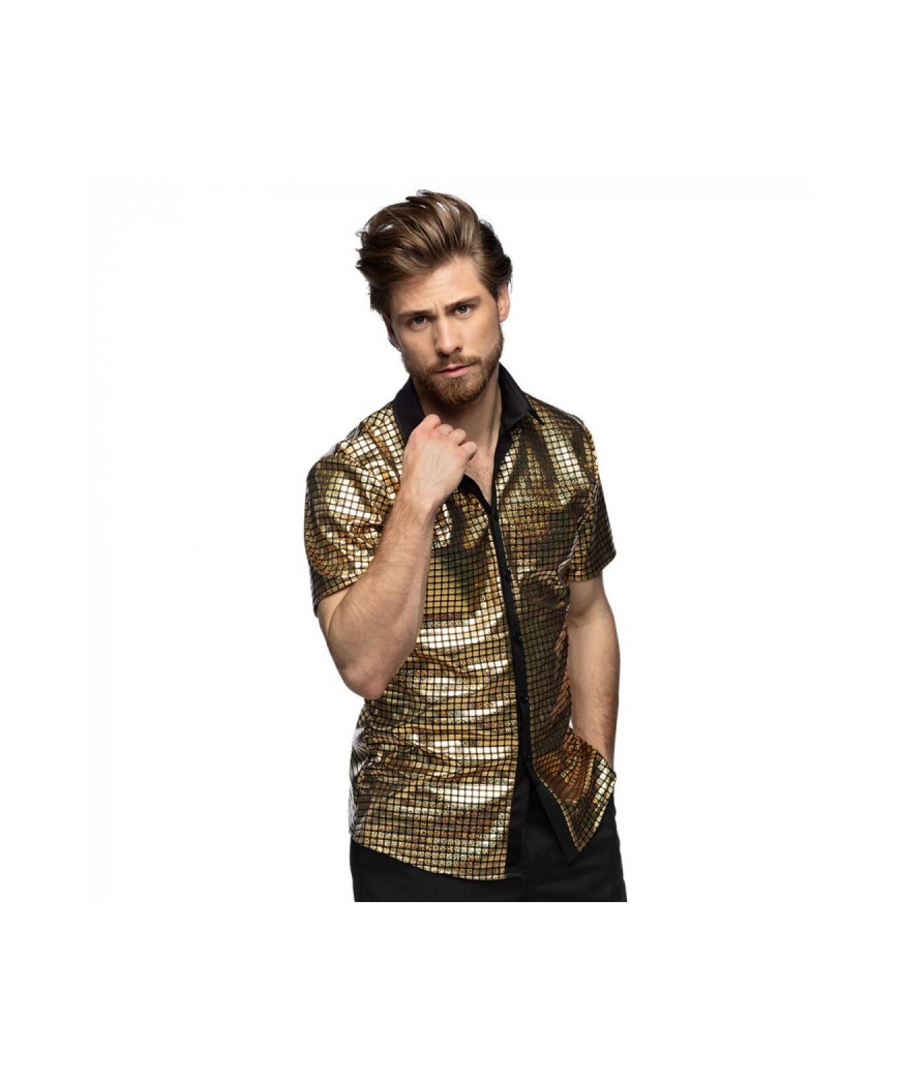 Chemise disco diamant or taille L