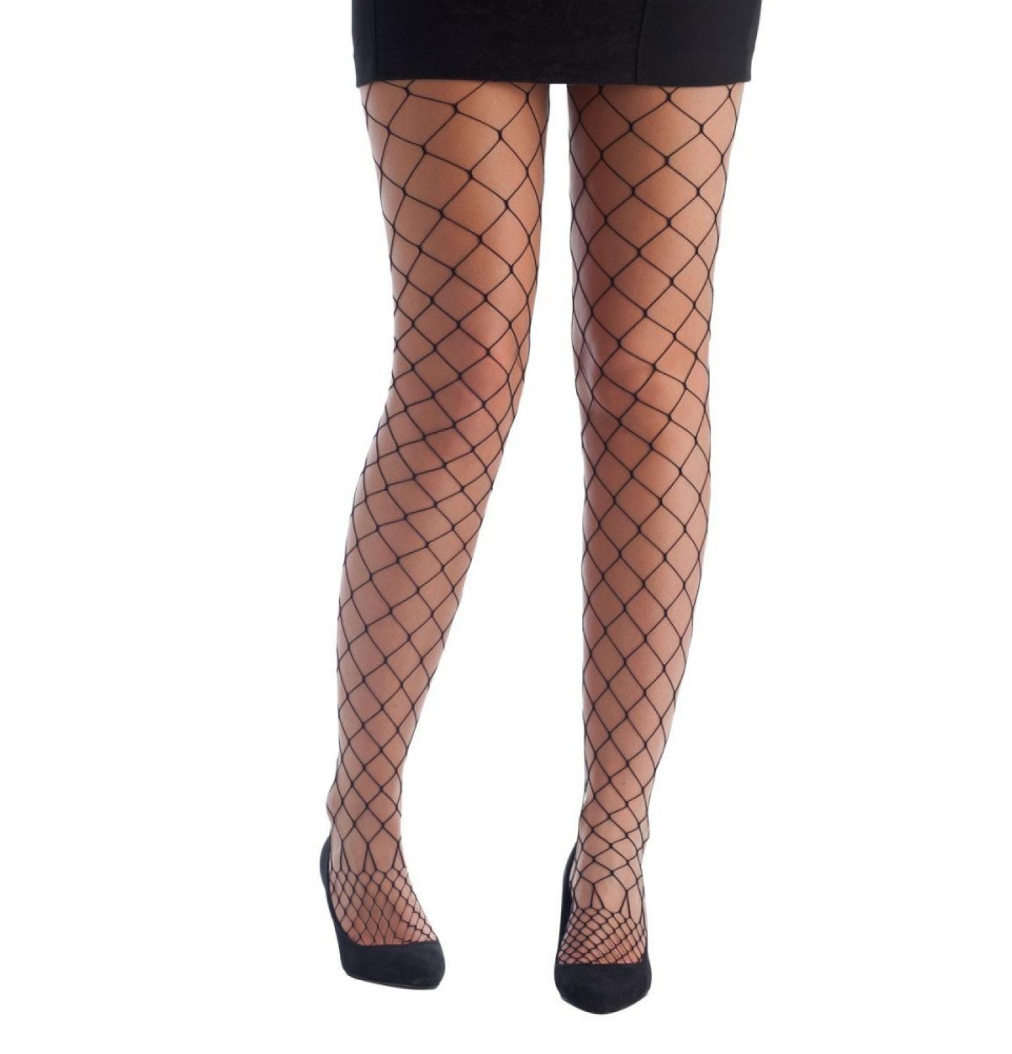 Collant résille noir grosses mailles XL