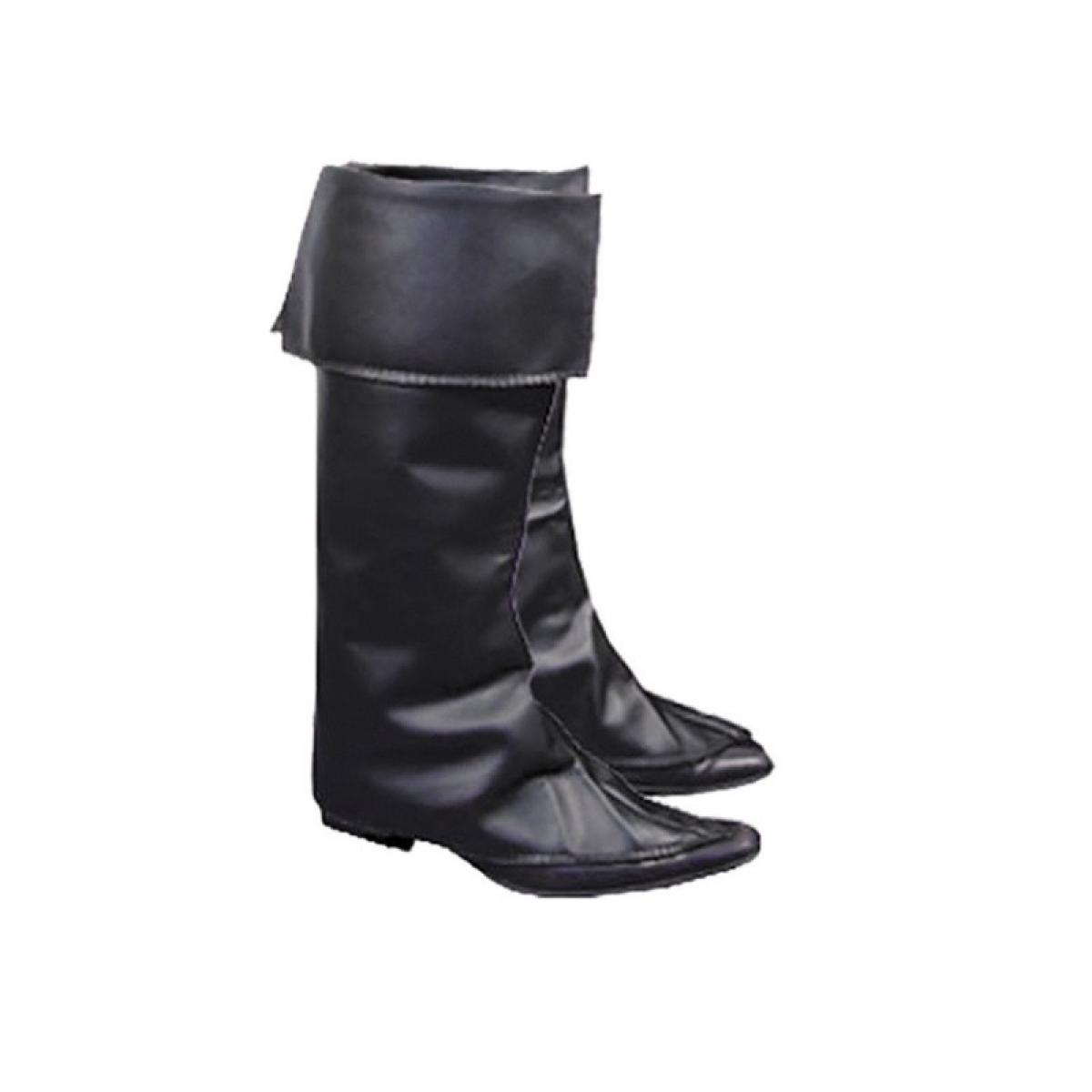 Couvre-bottes noirs de pirate en simili