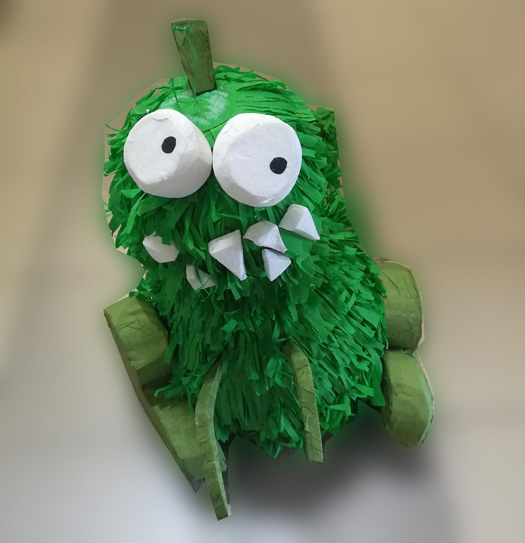 Pinata artisanale monstre vert rigolo