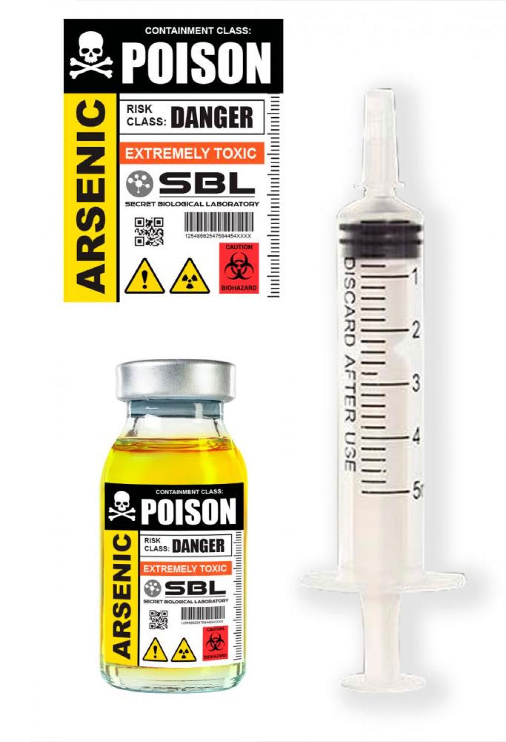 Flacon de poison et sa seringue