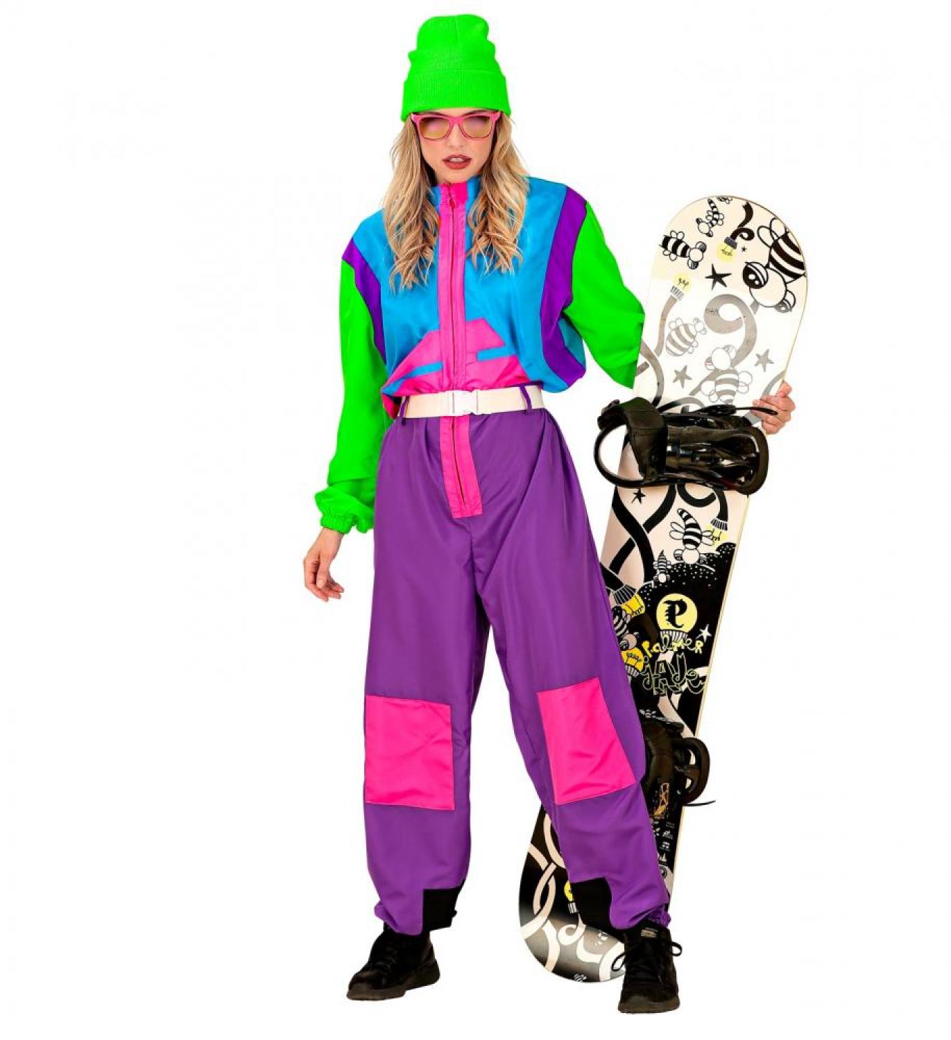 Combinaison de ski années 80 fluo taille XL