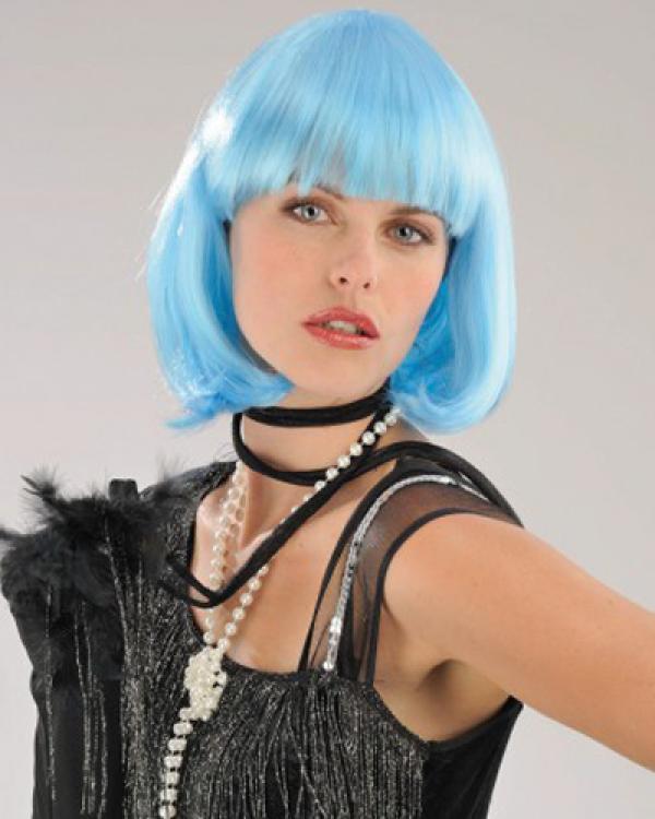 Perruque cabaret couleur turquoise