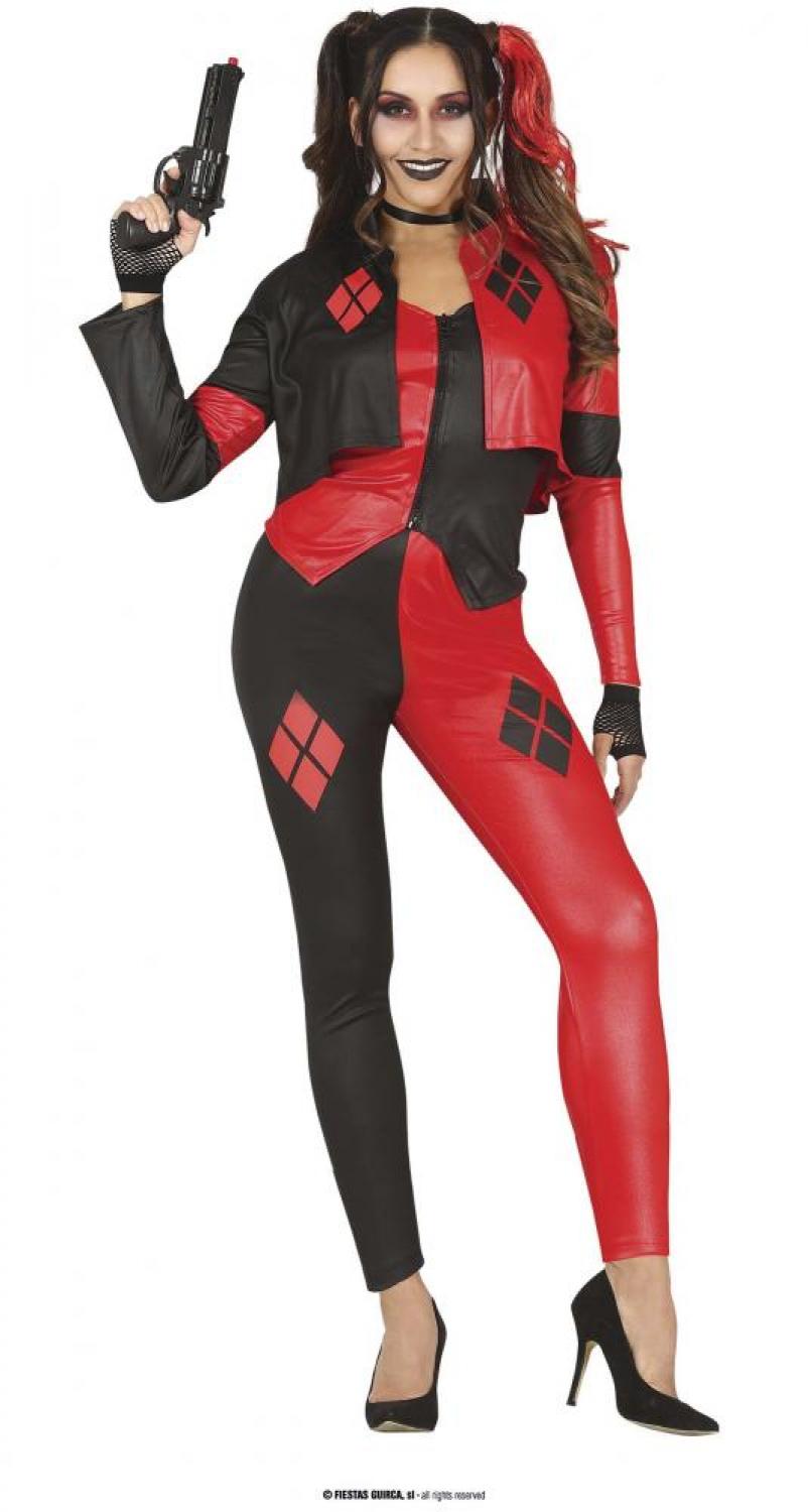 Harley Quinn rebelle noir et rouge taille L