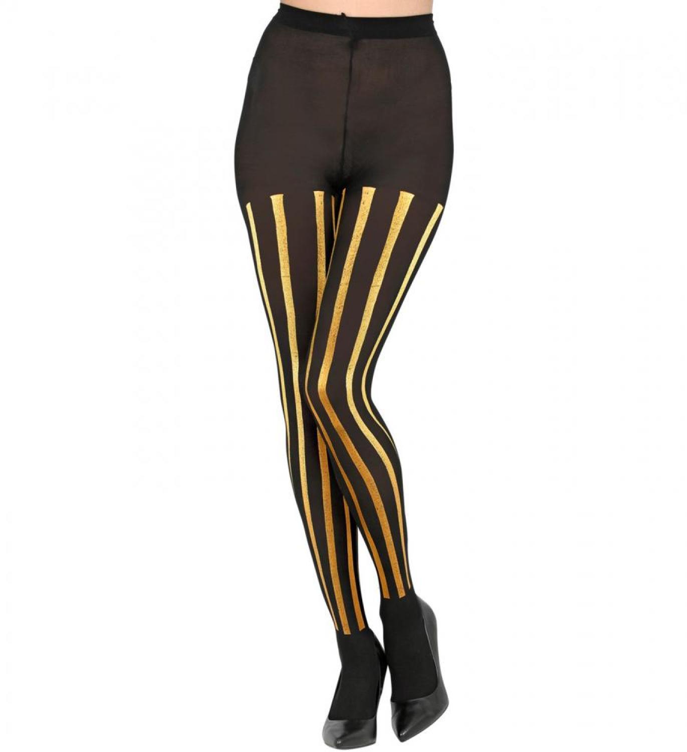 Collants rayés noir et or taille M/L