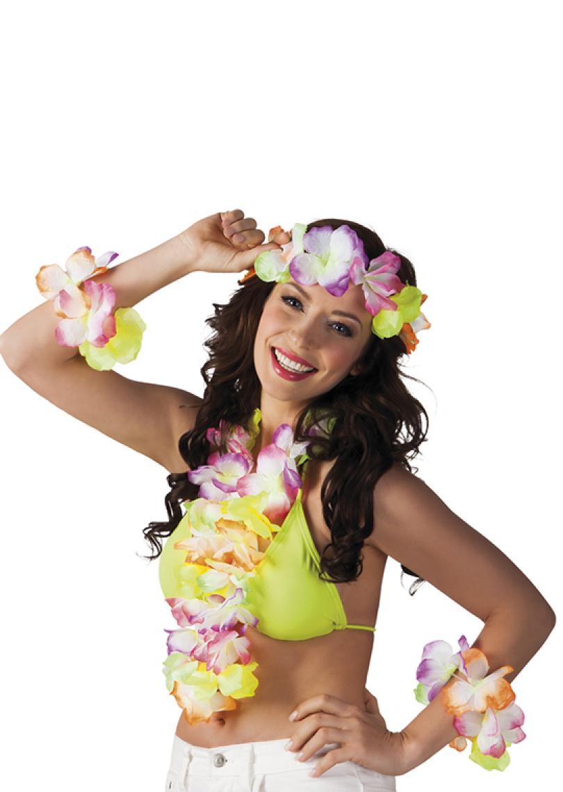 Set hawai fleurs en tissu
