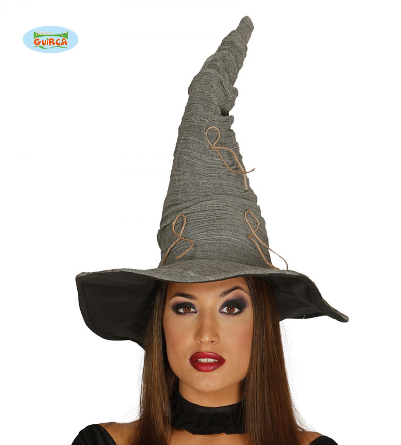 Chapeau de sorcière gris