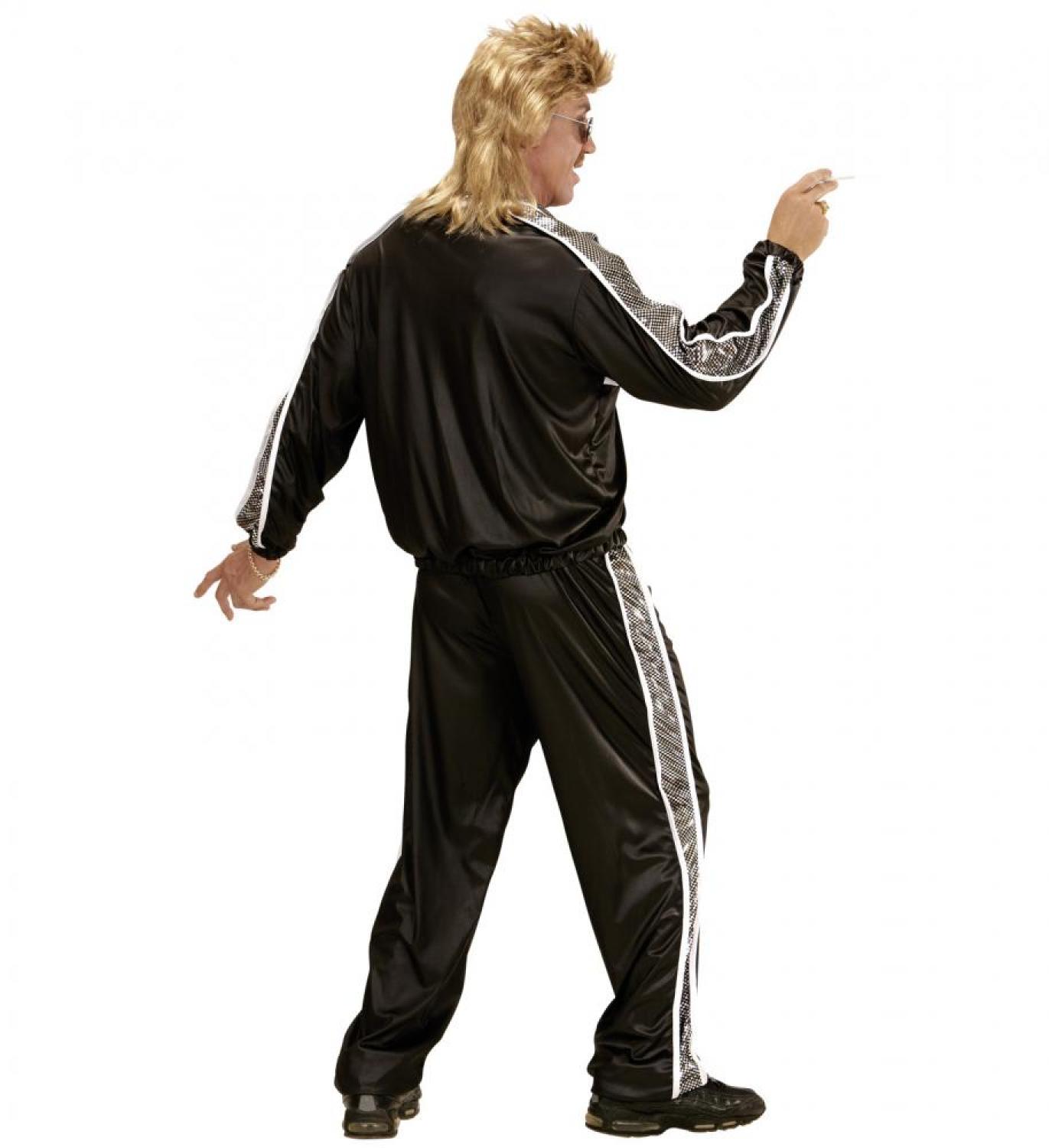 Survêtement années 80 noir et argent taille M