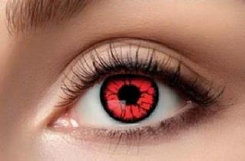Paire de lentilles cosmétiques VAMPIRE ROUGE hebdomadaires