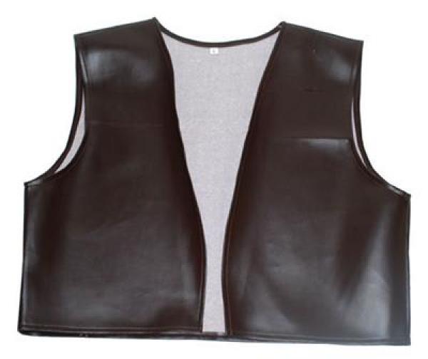 Gilet marron imitation cuir de vacher cow-boy taille M/L