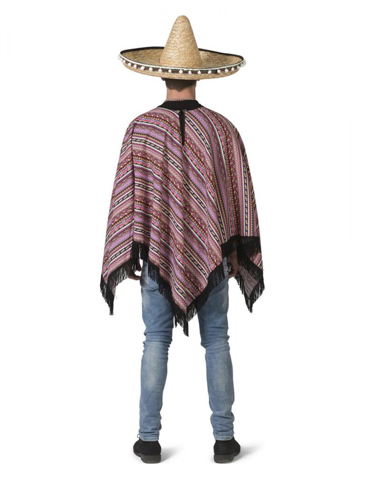 Poncho mexicain traditionnel coloré