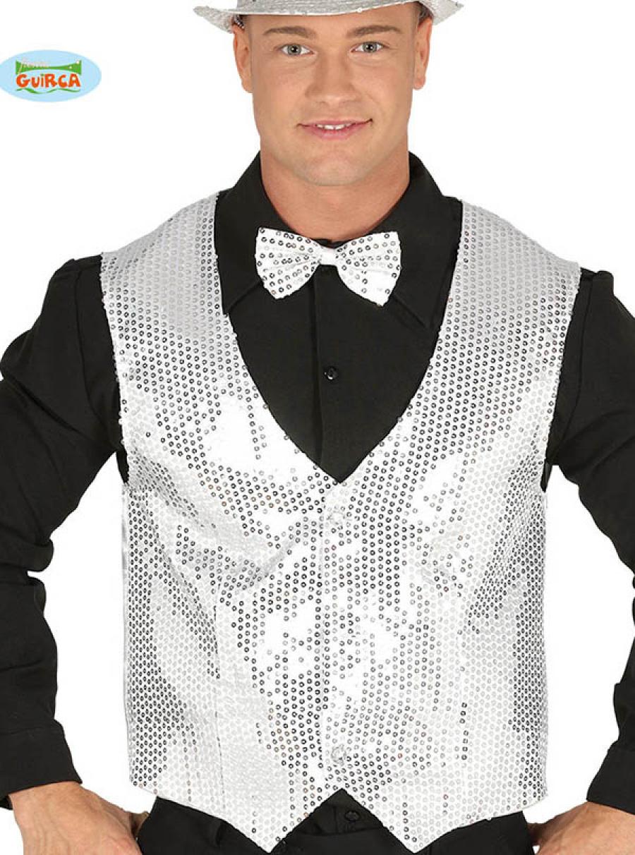 Gilet à sequins argent