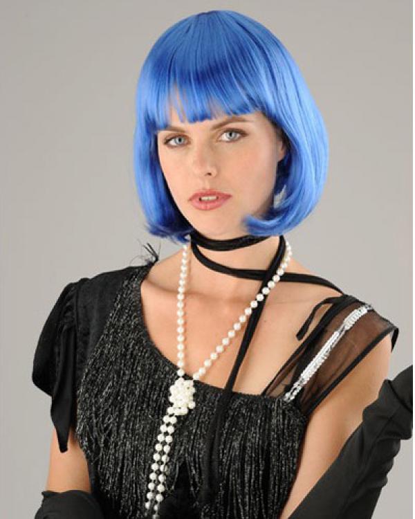 Perruque cabaret couleur bleue