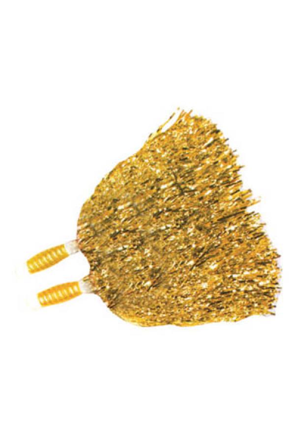 Paire de pompons métallisés doré