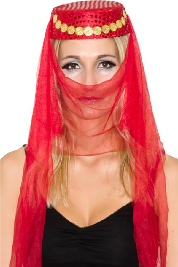 Coiffe orientale rouge