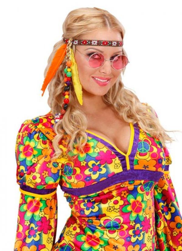 Bandeau hippie plumes et perles