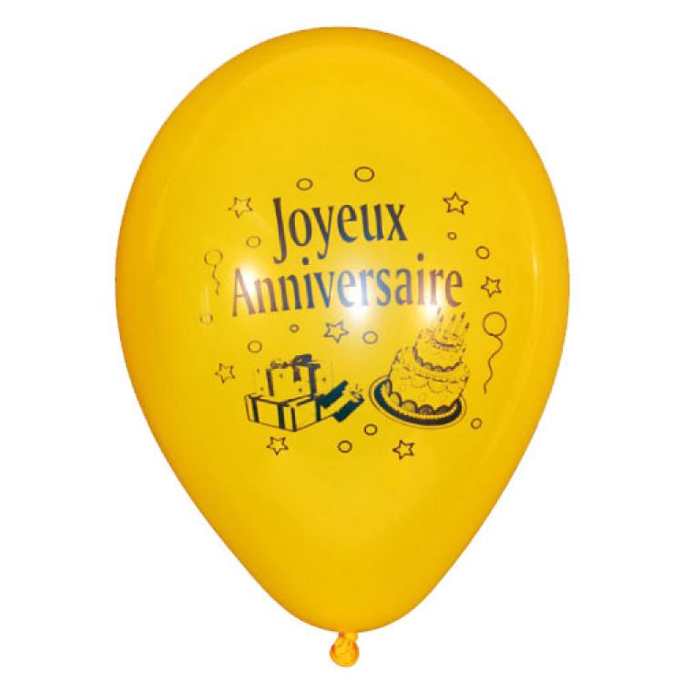 10 ballons joyeux anniversaire sérigraphiés