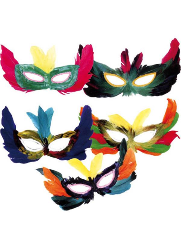Loup plumes couleurs assorties