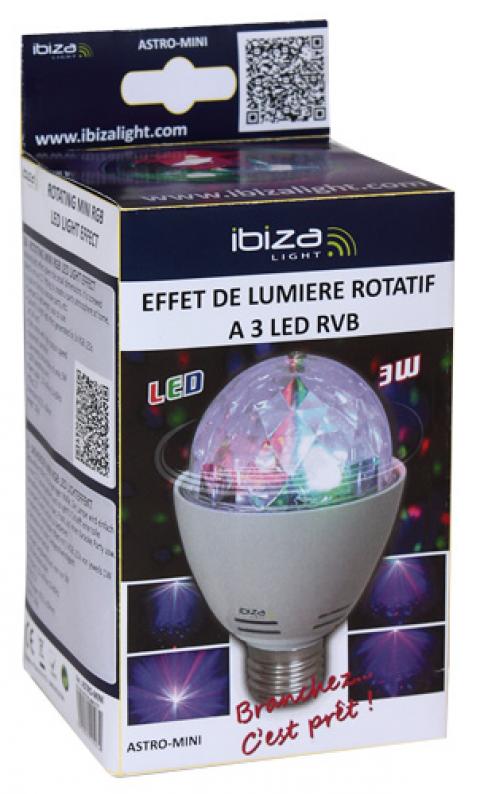 Astro mini 3 led ampoule rotative disco