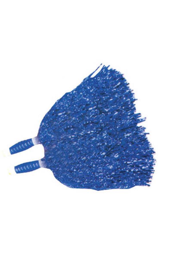 Paire de pompons métallisés bleu