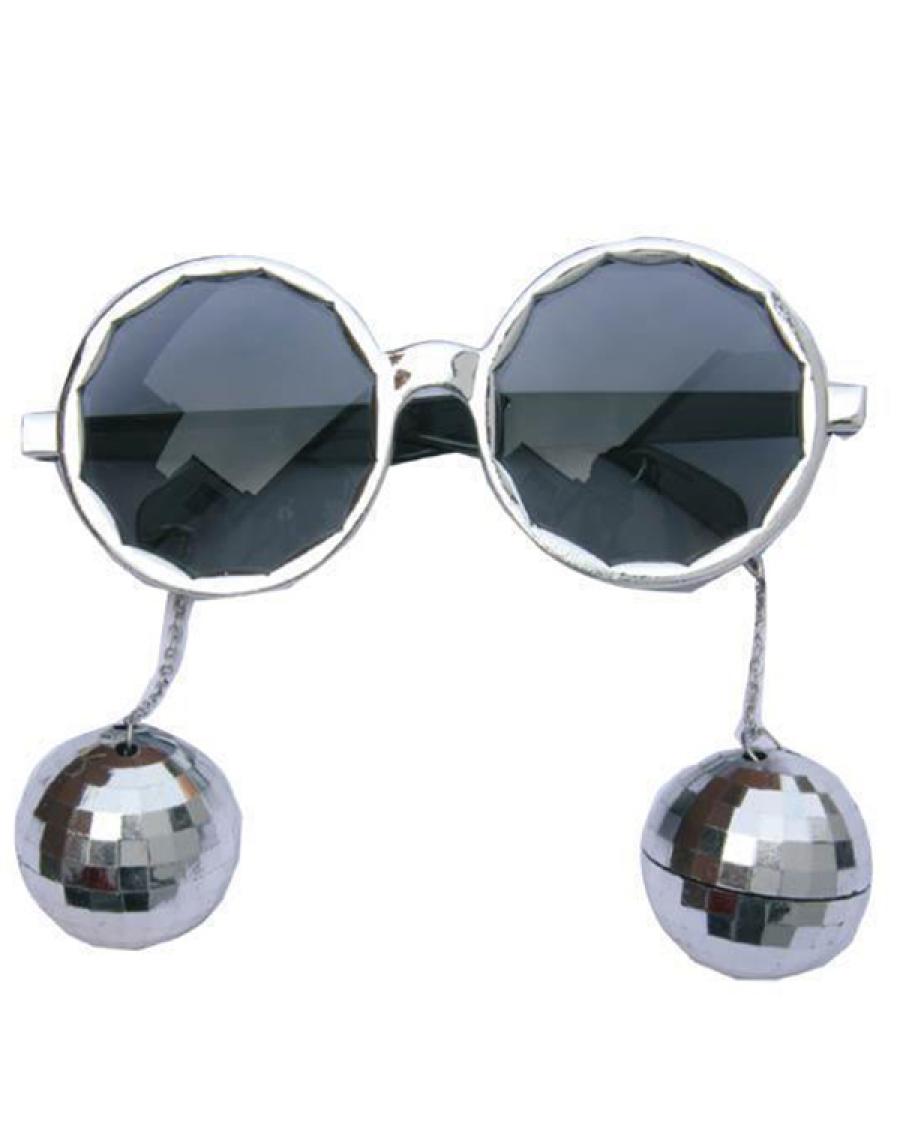 Lunettes disco boules argent (N20)