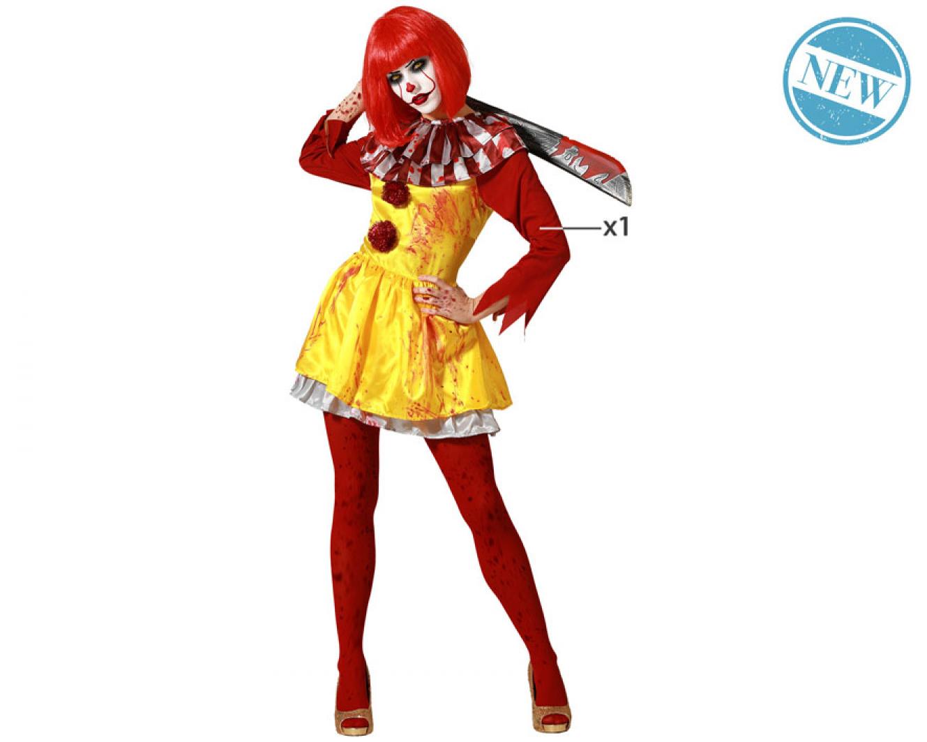 Clownette jaune rouge psychopathe taille XS/S