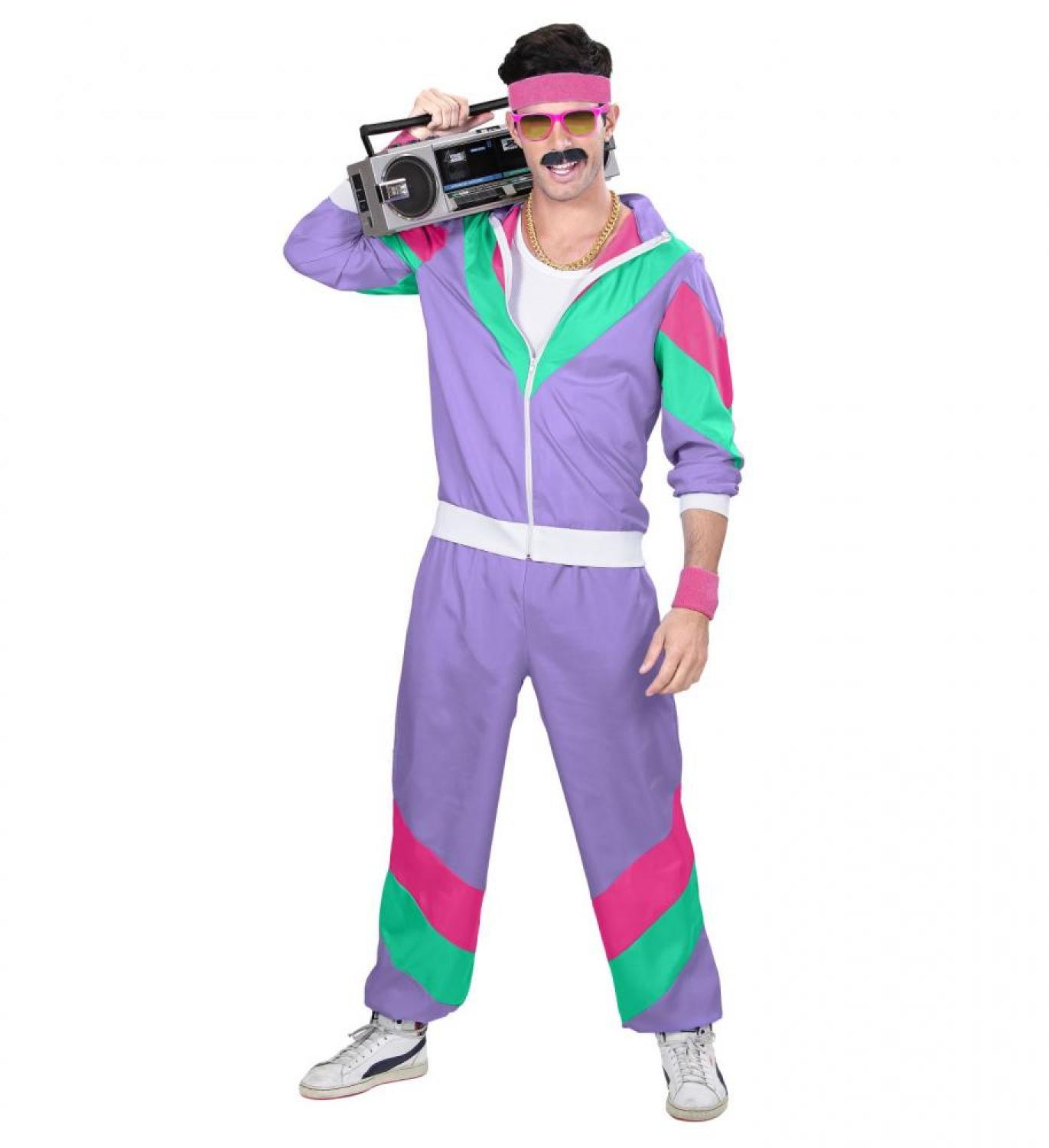 Jogging années 80 fluo violet taille M