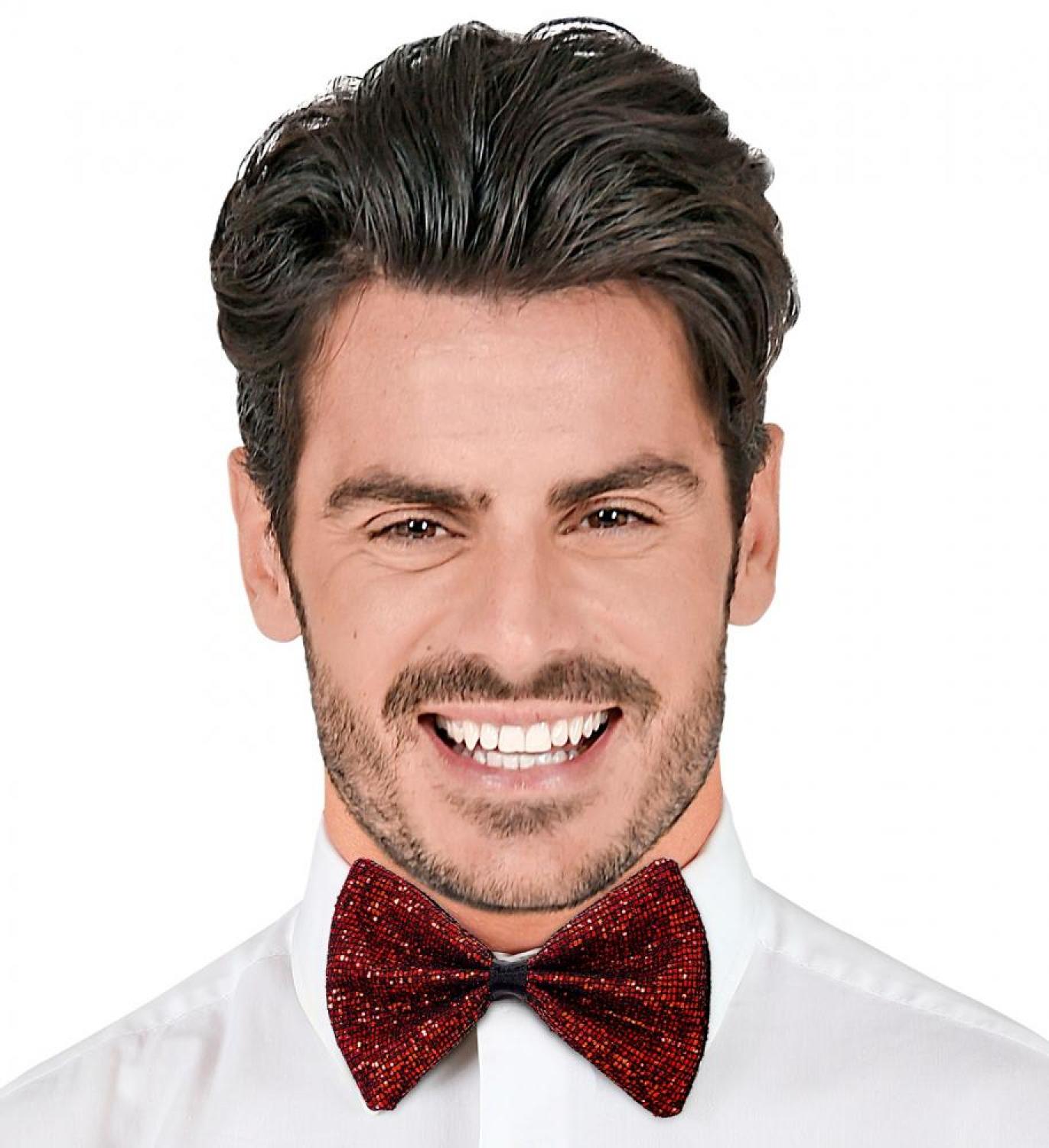 Noeud papillon carreaux brillant rouge