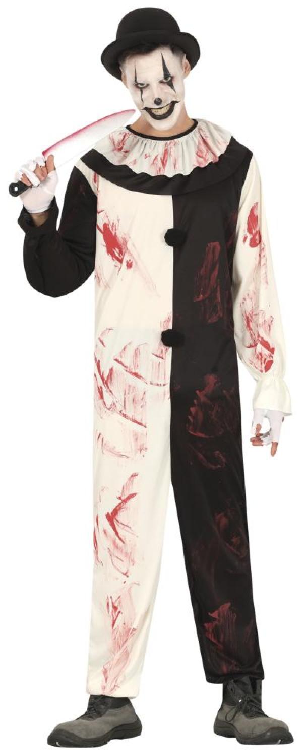 Clown de terreur Pierrot noir et blanc taille M