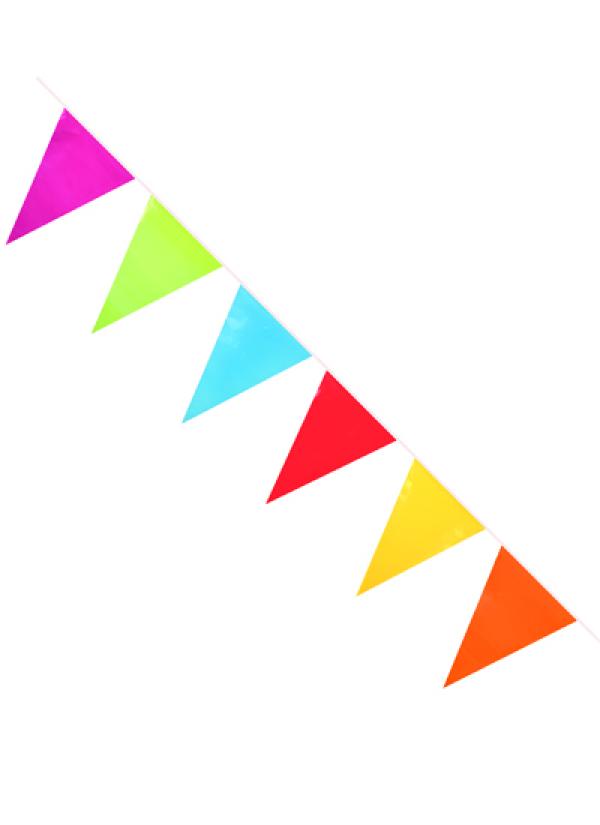 Guirlande fanions géants plastique 10 mètres multicolore