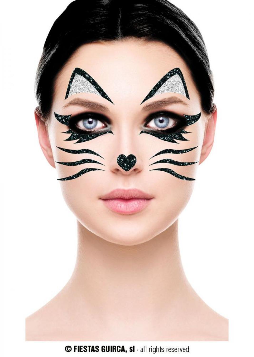 Bijoux strass de visage chat