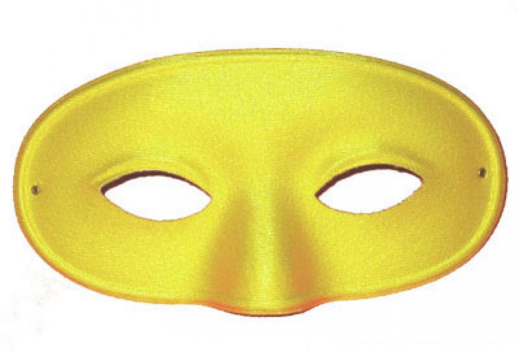 Loup domino satin adulte jaune