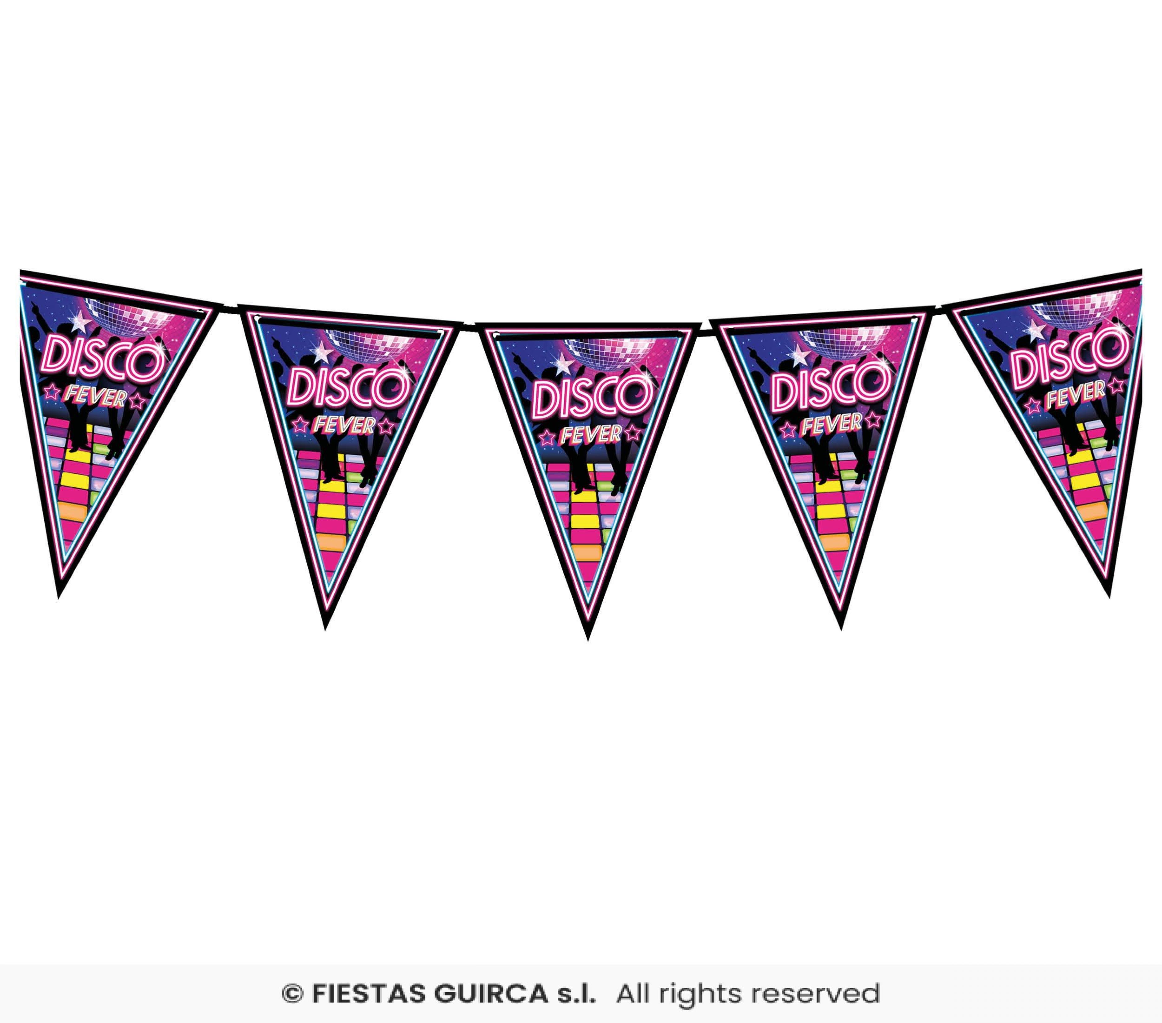 Guirlande fanions Disco Fever 3 mètres